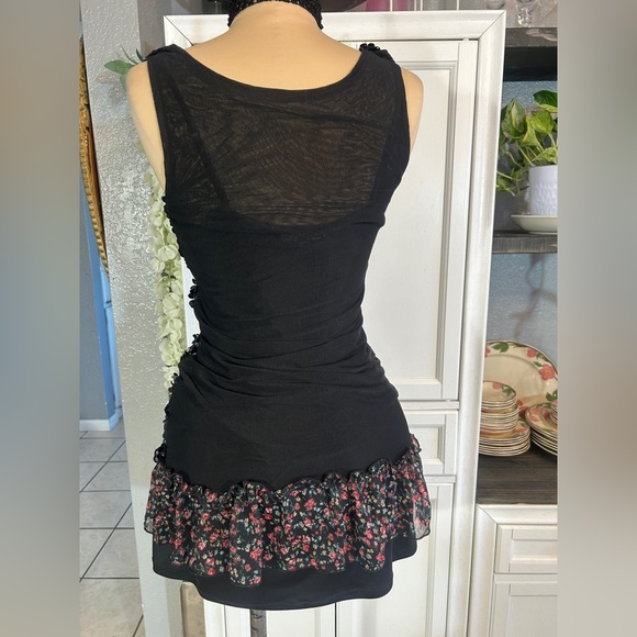 Vintage Early 2000s Full Sequence Mesh Tank Top Blouse Stretchy‎ MEDIUM - Picture 2 of 7